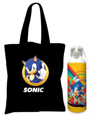 Tote Bag Sonic N + Botella En Aluminio 750ml - Estampaking