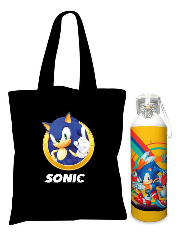 Tote Bag Sonic N + Botella En Aluminio 750ml - Estampaking