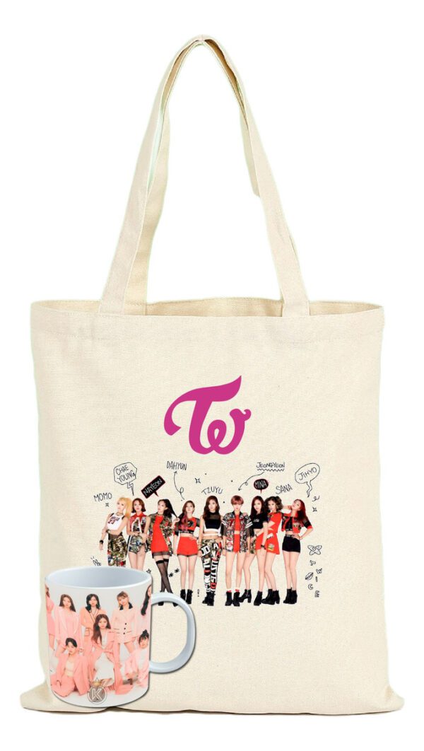 Tote Bag Bolsa Twice + Tazon - K- Pop - Musica - Estampaking