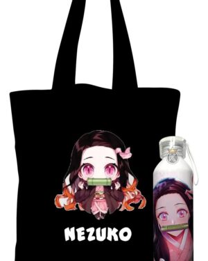 Tote Bag Nezuko N + Botella En Aluminio 750ml - Estampaking