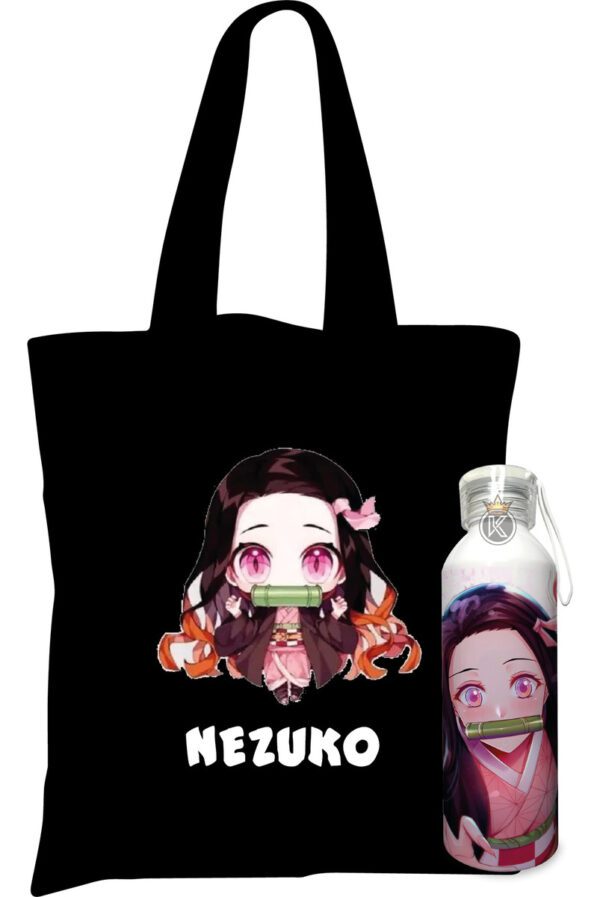 Tote Bag Nezuko N + Botella En Aluminio 750ml - Estampaking