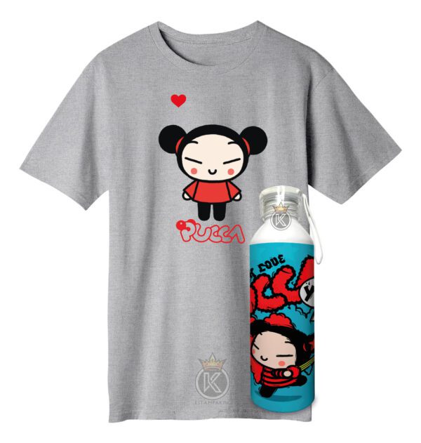 Polera Pucca + Botella En Aluminio 750ml - Estampaking - Imagen 10