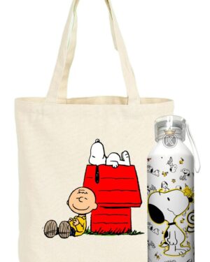 Tote Bag Snoopy + Botella En Aluminio 750ml Se - Estampaking