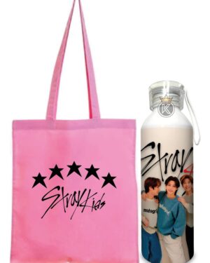 Tote Bag Stray Kids R + Botella En Aluminio - Estampaking