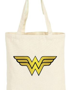 Tote Bag Bolsa Mujer Maravilla - Logo - Dorado - Estampaking