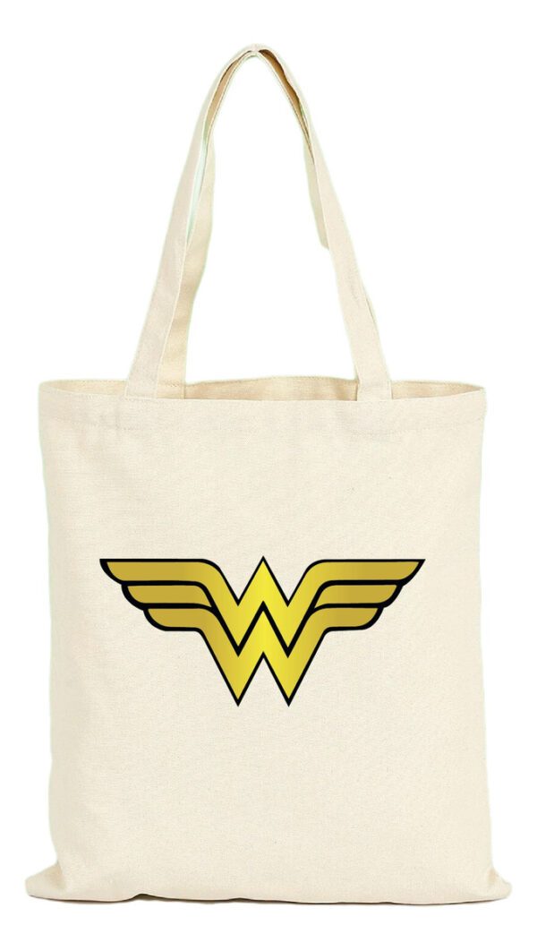 Tote Bag Bolsa Mujer Maravilla - Logo - Dorado - Estampaking