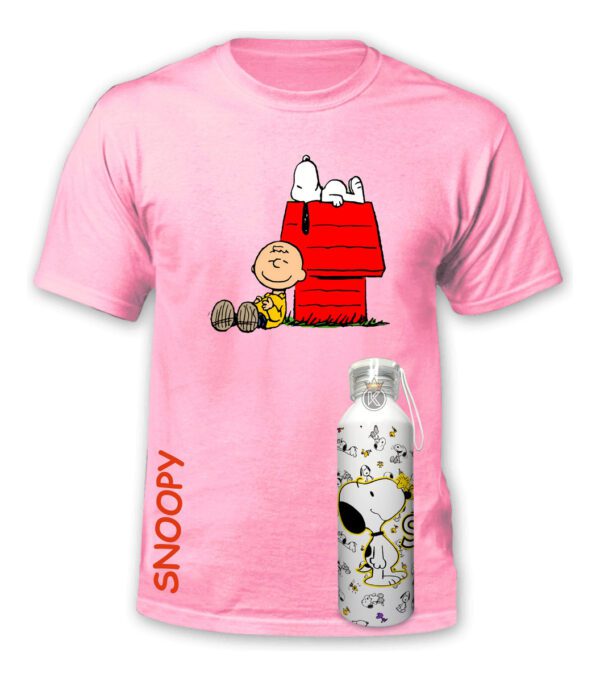 Polera Snoopy + Botella En Aluminio - Charlie - Estampaking