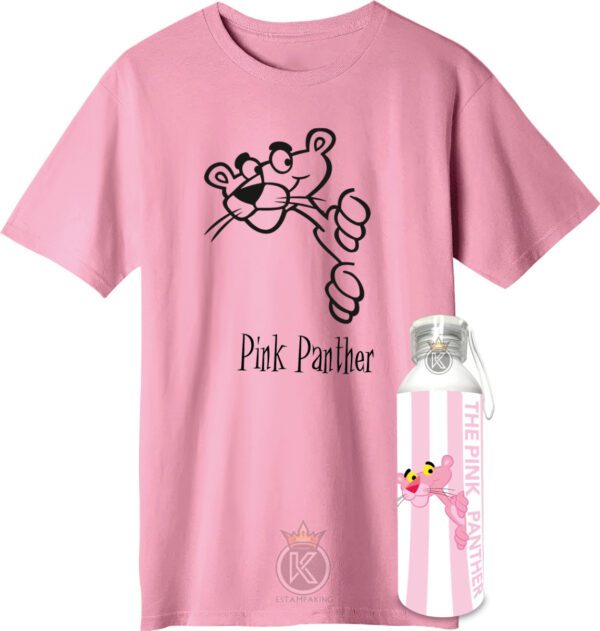 Polera Pantera Rosa + Botella En Aluminio - Estampaking