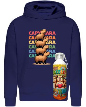 Poleron Capibara + Botella En Aluminio 750ml - = Edición 2 Carpincho Honestidad Sinceridad - Estampaking