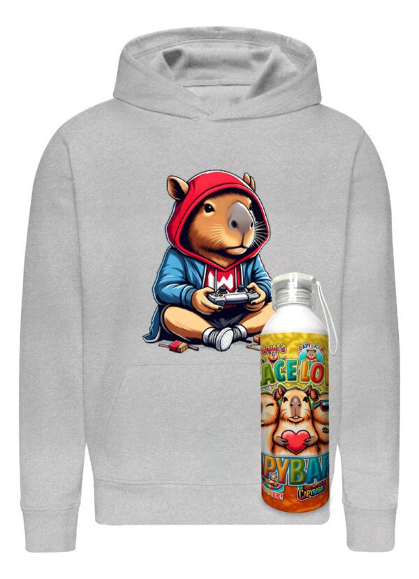 Poleron Capibara + Botella En Aluminio 750ml - Gamer Carpincho Honestidad Sinceridad - Estampaking - Imagen 16