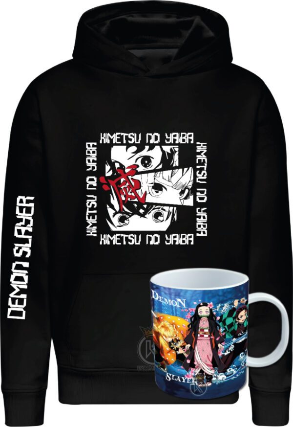 Poleron Demon Slayer + Tazon - Anime - Serie- Manga - Kimetsu No Yaiba - Cazador De Demonios - Estampaking - Imagen 3