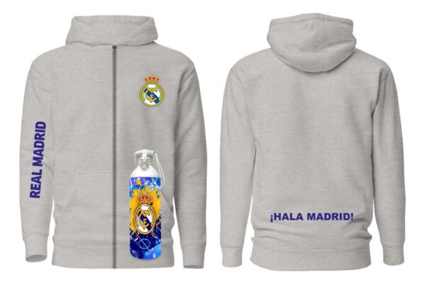 Poleron Con Cierre Real Madrid + Botella Aluminio 750ml - Hala Madrid - Futbol Profesional - Estampaking - Imagen 13