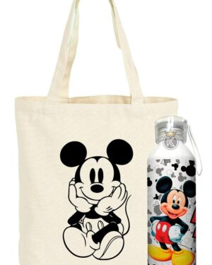Tote Bag Mickey Mouse + Botella En Aluminio - Estampaking