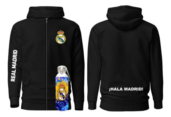 Poleron Con Cierre Real Madrid + Botella Aluminio 750ml - Hala Madrid - Futbol Profesional - Estampaking - Imagen 5