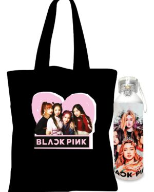 Tote Bag Black Pink N + Botella En Aluminio - Estampaking