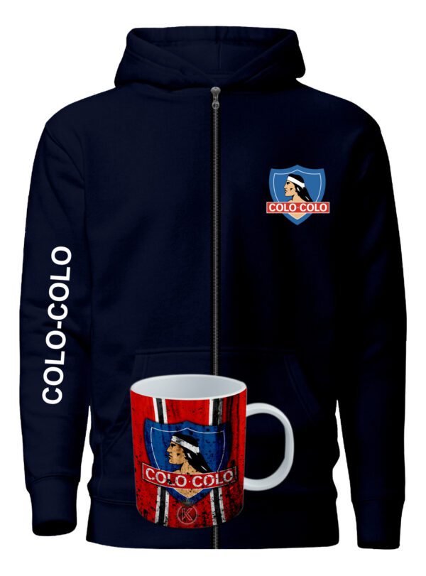Poleron Con Cierre Colo Colo + Tazon - Eterno Campeon - Futbol Chileno - Estampaking