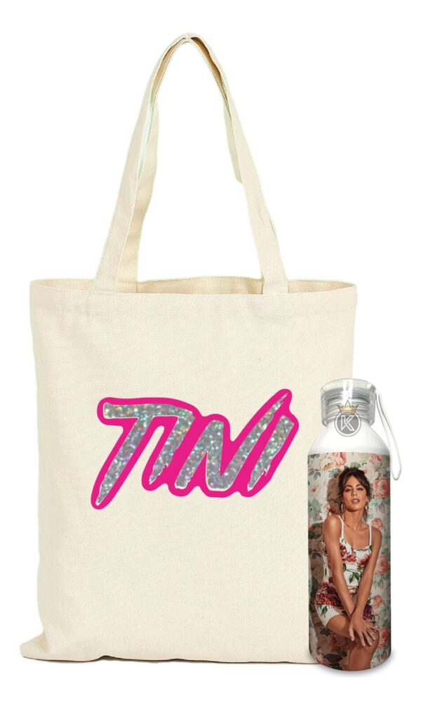 Tote Bag Tini + Botella En Aluminio 750ml C - Estampaking