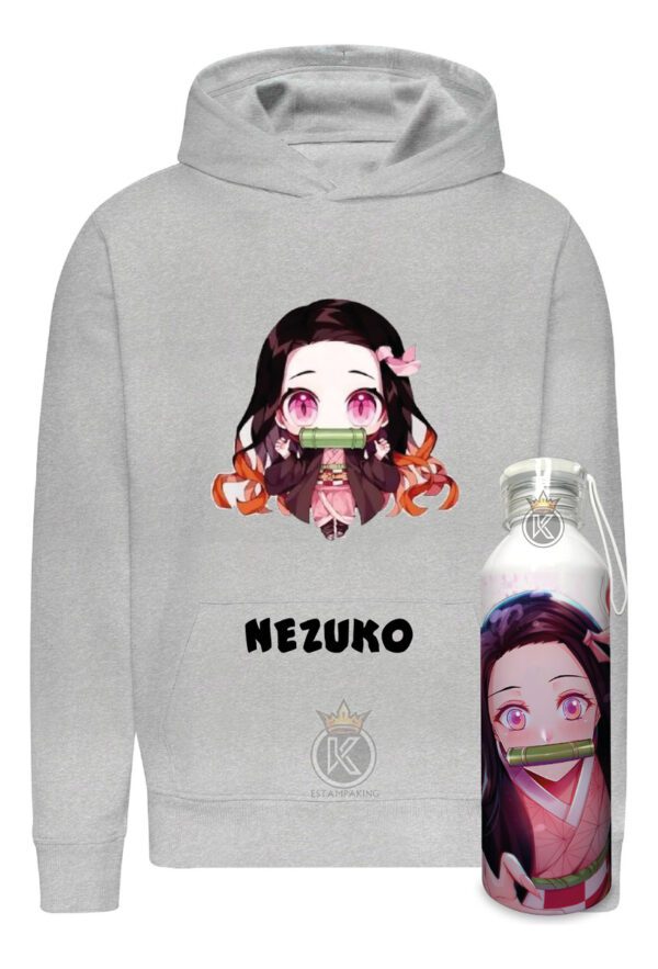 Poleron Nezuko - Kamado + Botella En Aluminio 750ml - Serie - Anime - Estampaking - Imagen 10