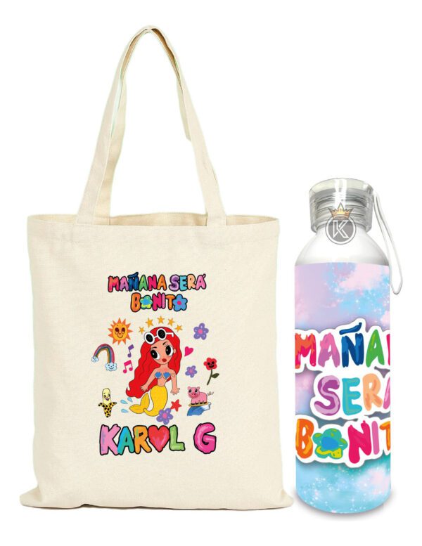 Tote Bag Karol G Bichota C + Botella Aluminio - Estampaking