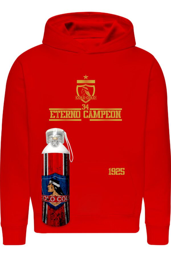 Poleron Colo Colo 34 + Botella En Aluminio 750ml - Eterno Campeon - Futbol - Institución Deportiva - Estampaking - Imagen 10