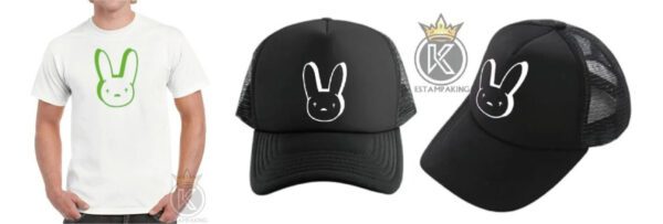 Polera Bad Bunny+jockey Gorro - Reguetón - Estampaking