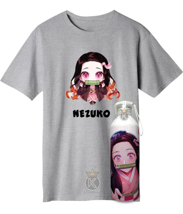Polera Nezuko Kamado + Botella Aluminio 750ml - Estampaking - Imagen 9