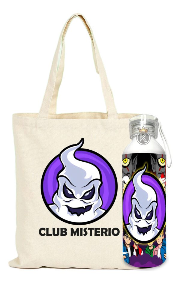 Tote Bag Bolsa Club Misterio + Botella En Alum - Estampaking