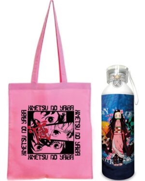 Tote Bag Demon Slayer R + Botella En Aluminio - Estampaking