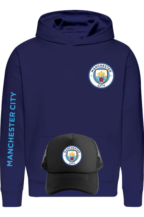 Poleron Manchester City Football Club + Gorro Jockey - Club De Fútbol - Estampaking