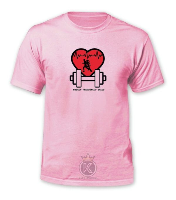 Polera Gym - Vida Salud Pesas Corazón - Estampaking