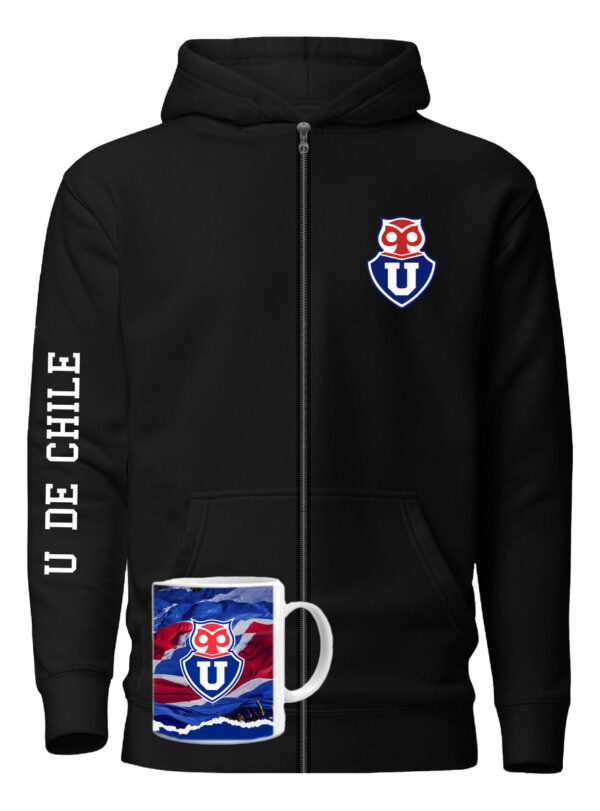 Poleron Con Cierre U De Chile + Tazón/mug - Futbol Chileno - Estampaking - Imagen 4