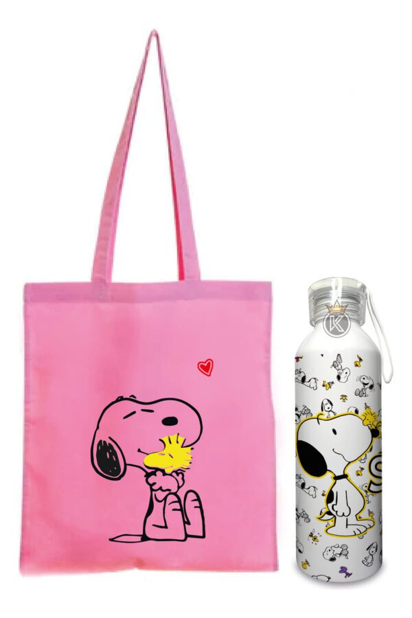 Tote Bag Bolsa Snoopy N + Botella En Aluminio - Estampaking - Imagen 5