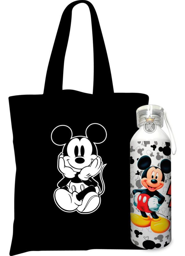 Tote Bag Mickey Mouse N + Botella En Aluminio - Estampaking