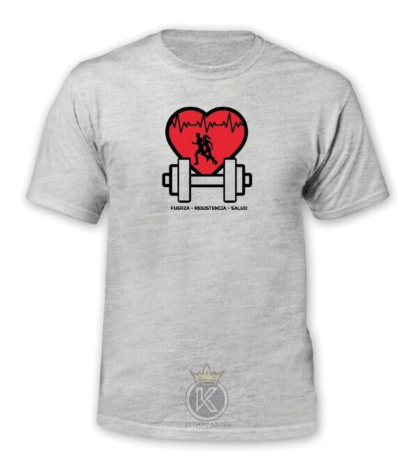 Polera Gym - Vida Salud Pesas Corazón - Estampaking - Imagen 7