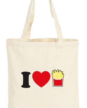 Tote Bag Bolsa I Love Papas Fritas - Amor - Estampaking