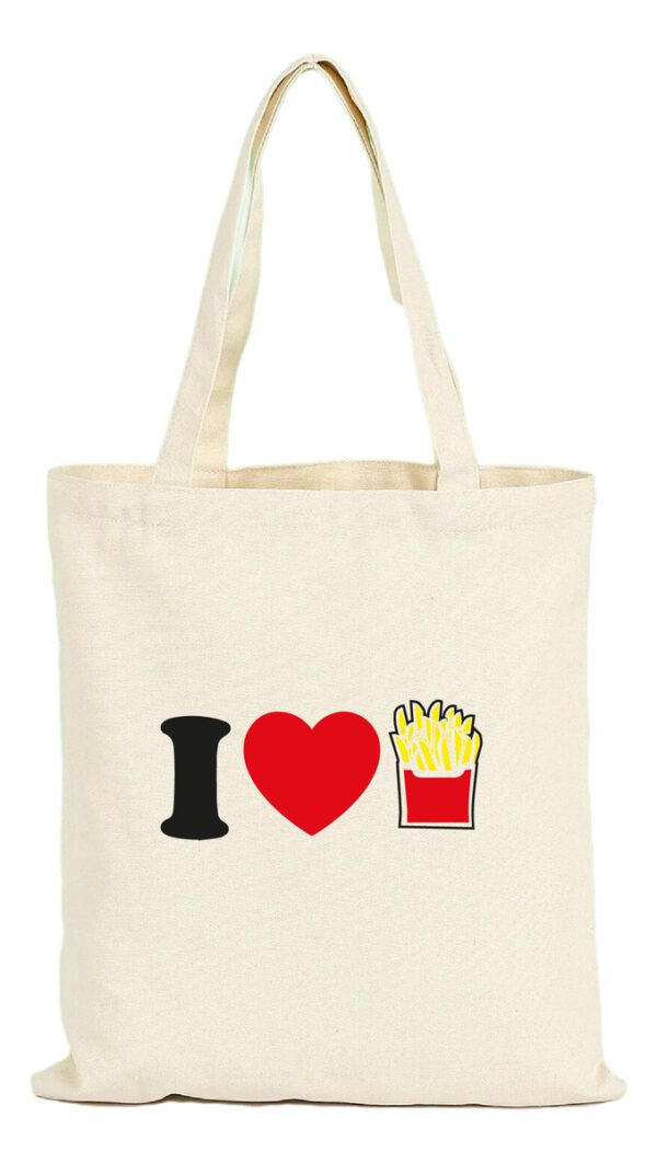 Tote Bag Bolsa I Love Papas Fritas - Amor - Estampaking