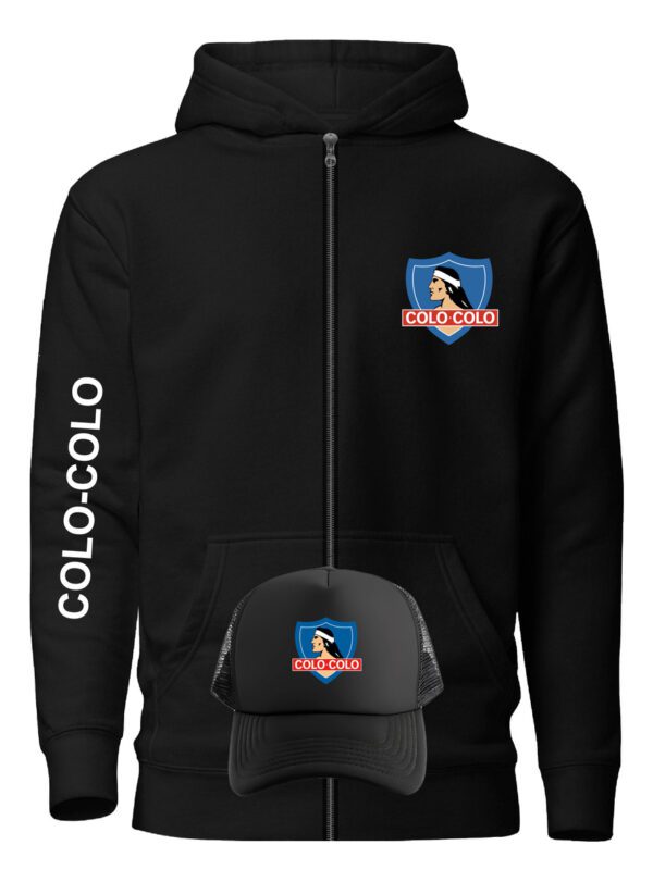 Poleron Con Cierre Colo Colo + Gorro Jockey - Eterno Campeon - Futbol Chileno - Estampaking - Imagen 4