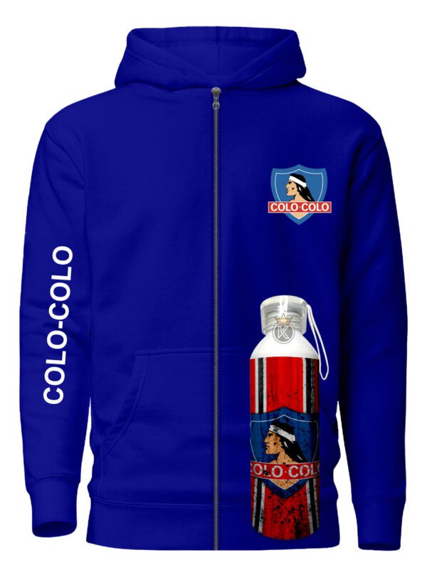 Poleron Con Cierre Colo Colo + Botella Aluminio 750ml - Eterno Campeon - Futbol Chileno - Estampaking - Imagen 10