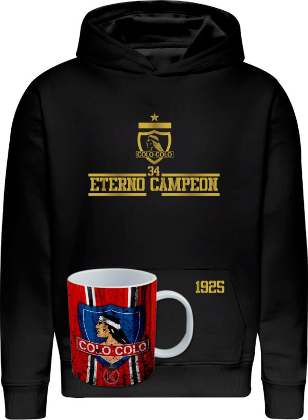 Poleron Colo Colo 34 + Tazon - Copa 34 - Eterno Campeon - Futbol Chileno - Desde 1925 - Estampaking - Imagen 4