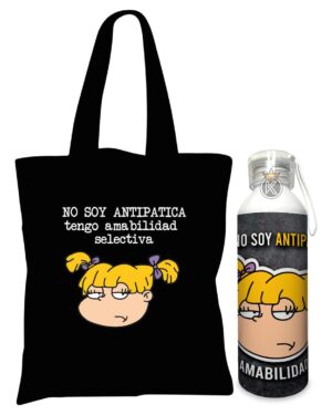 Tote Bag Angelica N + Botella En Aluminio - Estampaking