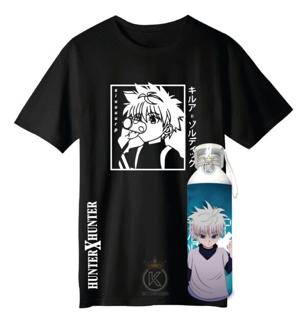 Polera Killua + Botella En Aluminio 750ml - Estampaking - Imagen 7