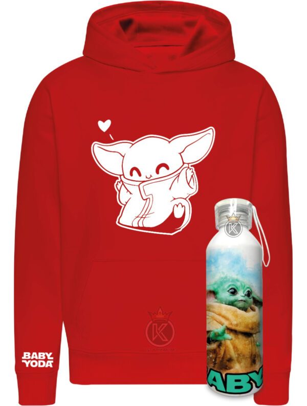 Poleron Baby Yoda + Botella En Aluminio 750ml - Estampaking - Imagen 14