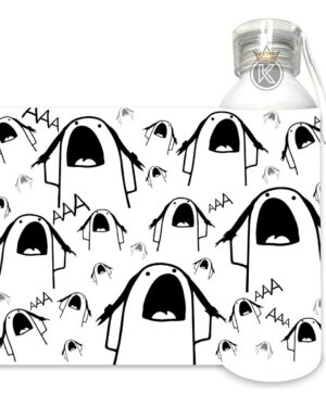 Botella De Aluminio 750ml Flork Meme Gri - Estampaking