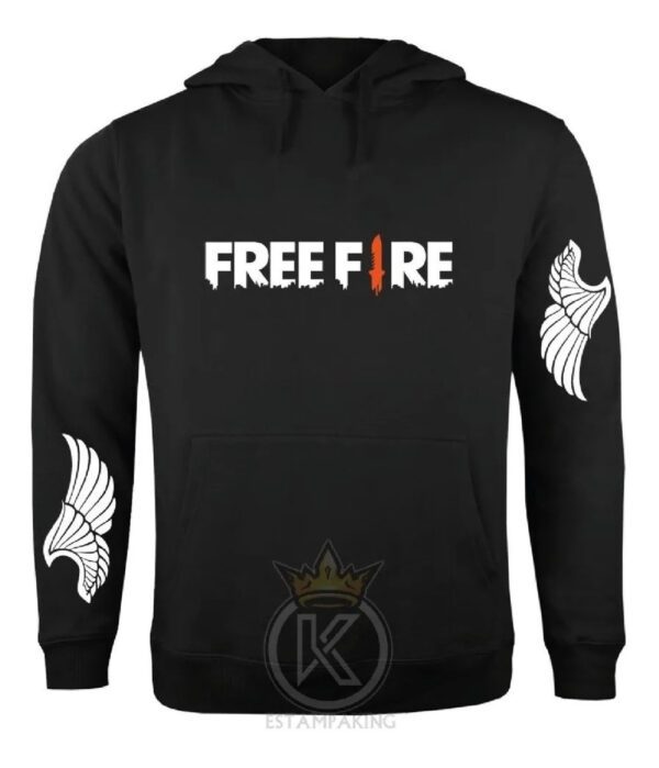 Polerón Free Fire - Juego De Sobrevivencia - Asas Alas Mochila Angelical - Estampaking - Imagen 3