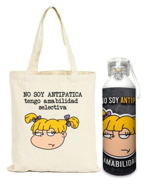 Tote Bag Bolsa Angelica + Botella En Aluminio - Estampaking