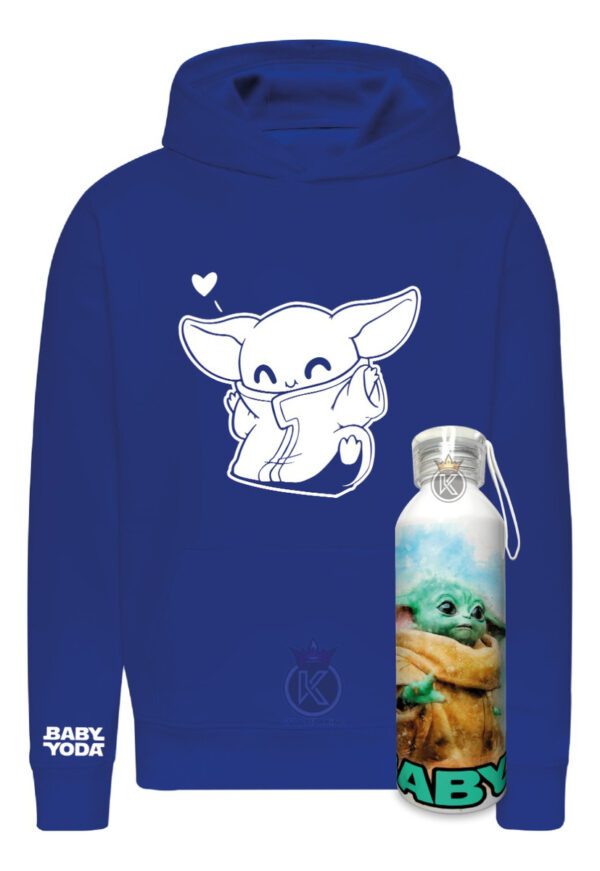 Poleron Baby Yoda + Botella En Aluminio 750ml - Estampaking - Imagen 11