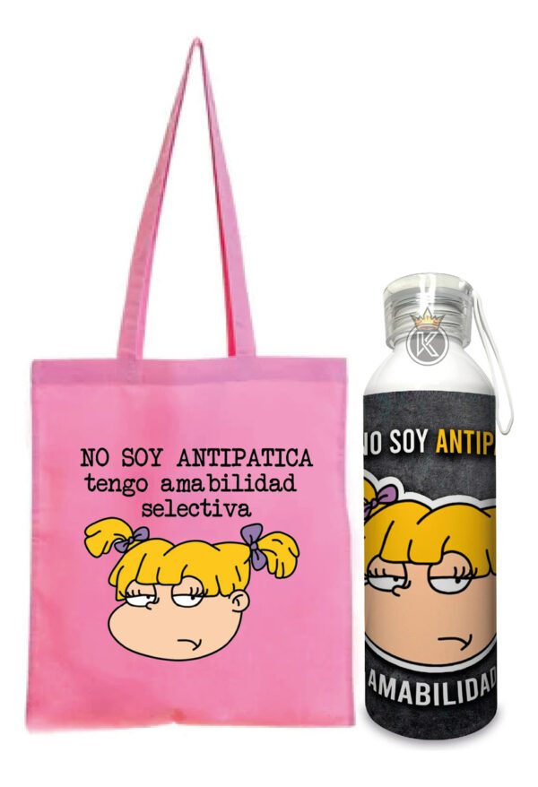 Tote Bag Bolsa Angelica R + Botella En Aluminio -estampaking