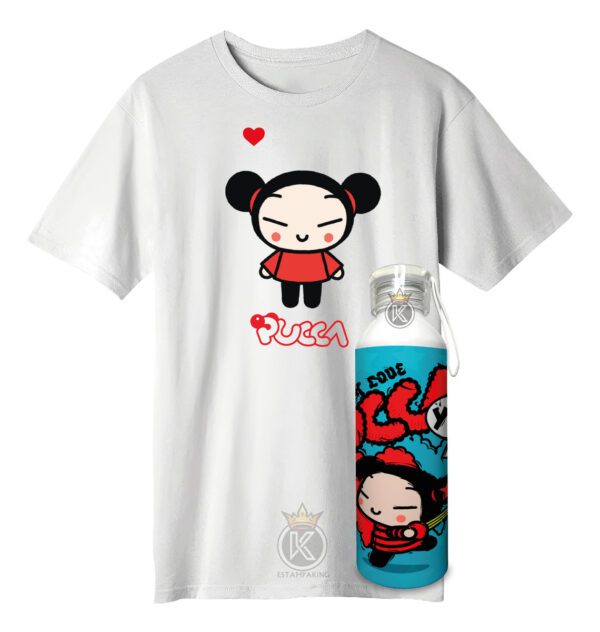 Polera Pucca + Botella En Aluminio 750ml - Estampaking - Imagen 4