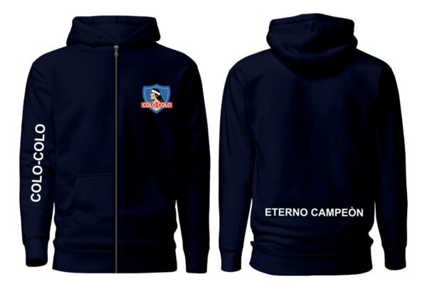 Poleron Con Cierre Colo Colo - Eterno Campeon - Futbol Chileno - Estampaking - Imagen 3