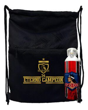 Morral Con Cierre Colo Colo 34 + Botella Alumi - Estampaking